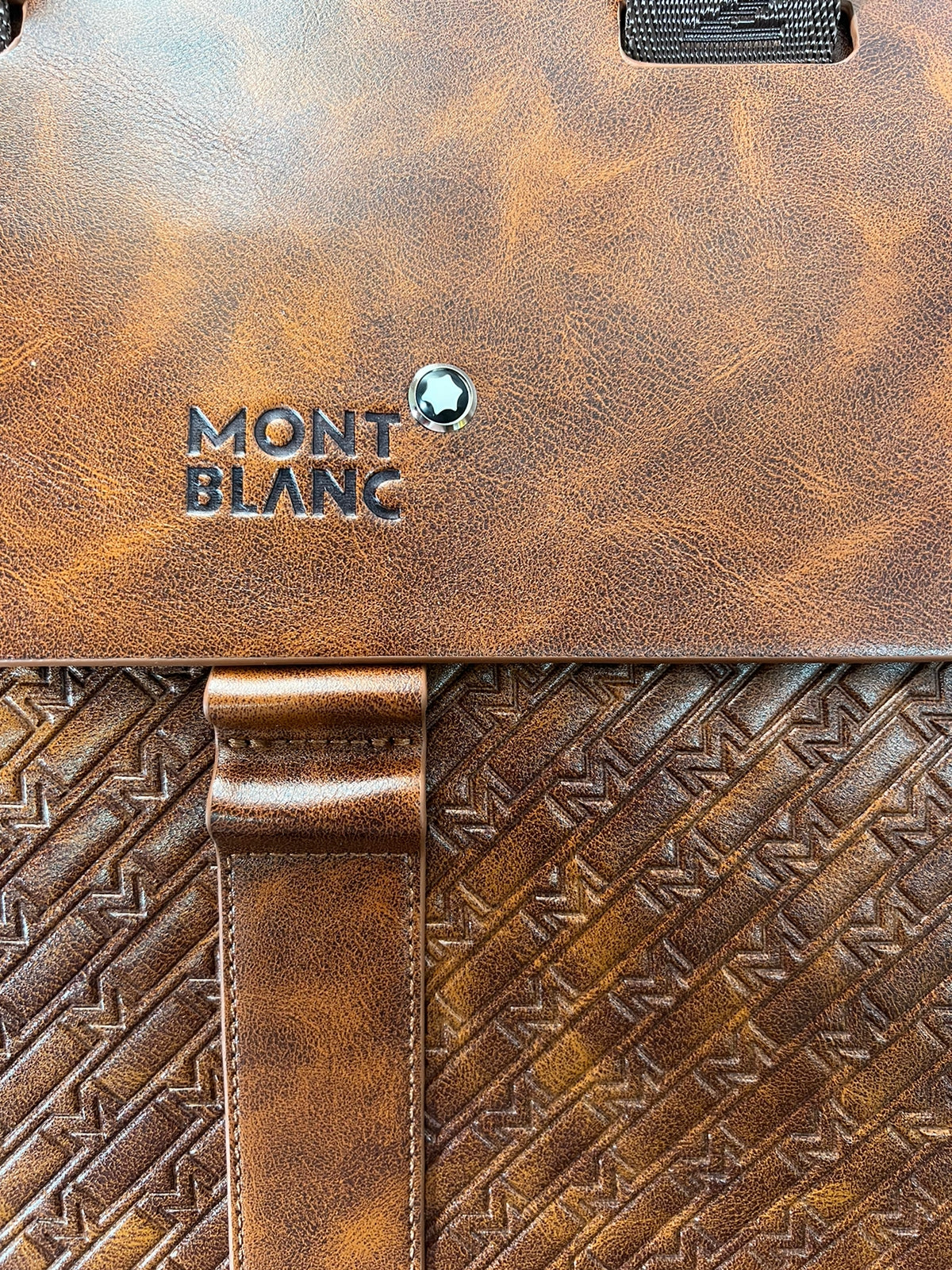 Montblanc M Gram Briefcase Bag Messenger Leather Business Travel Monogram