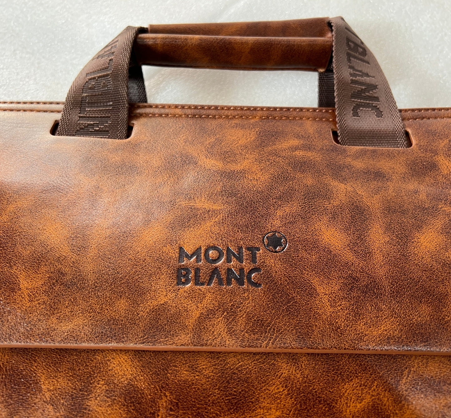 Montblanc M Gram Briefcase Bag Messenger Leather Business Travel Monogram