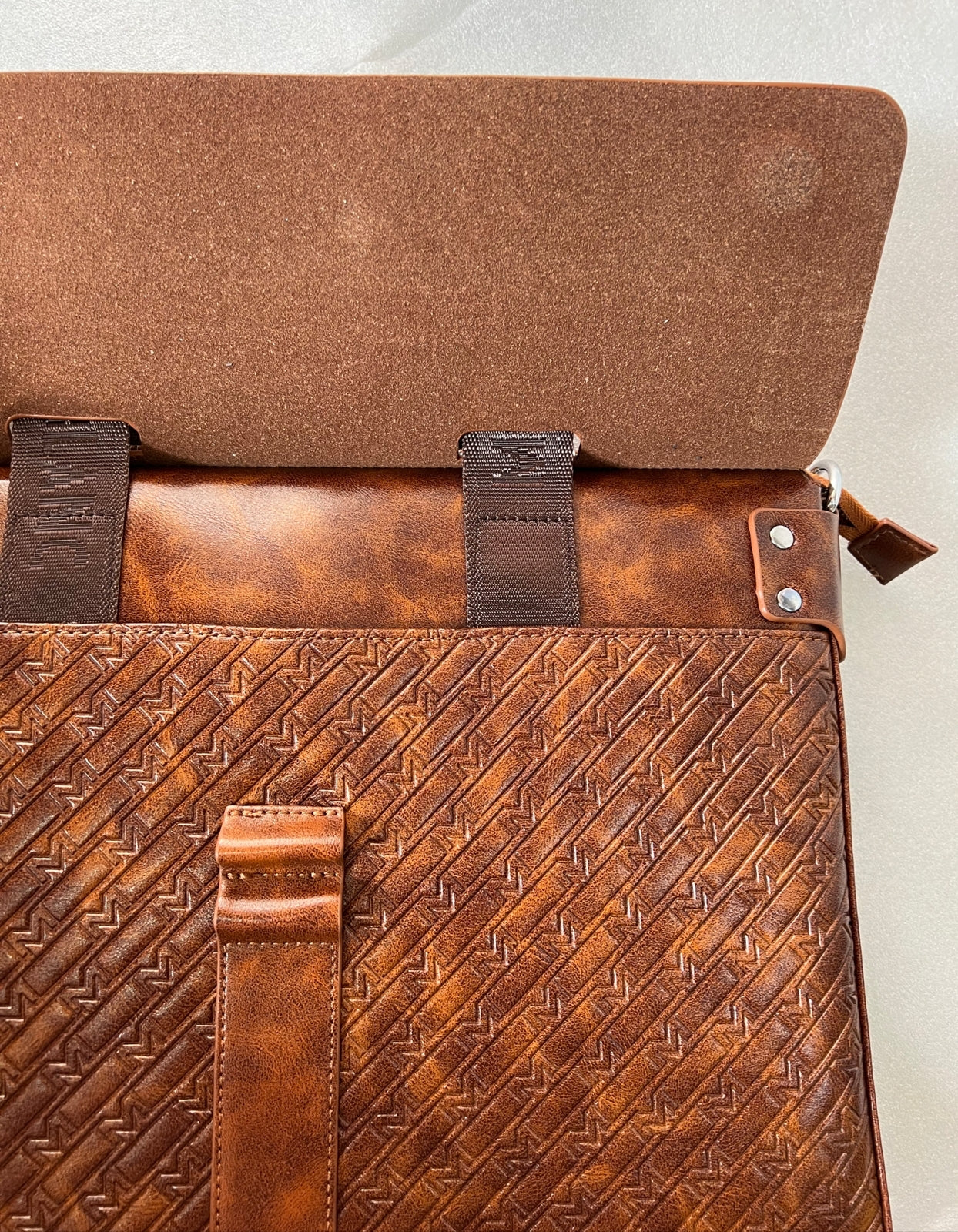 Montblanc M Gram Briefcase Bag Messenger Leather Business Travel Monogram