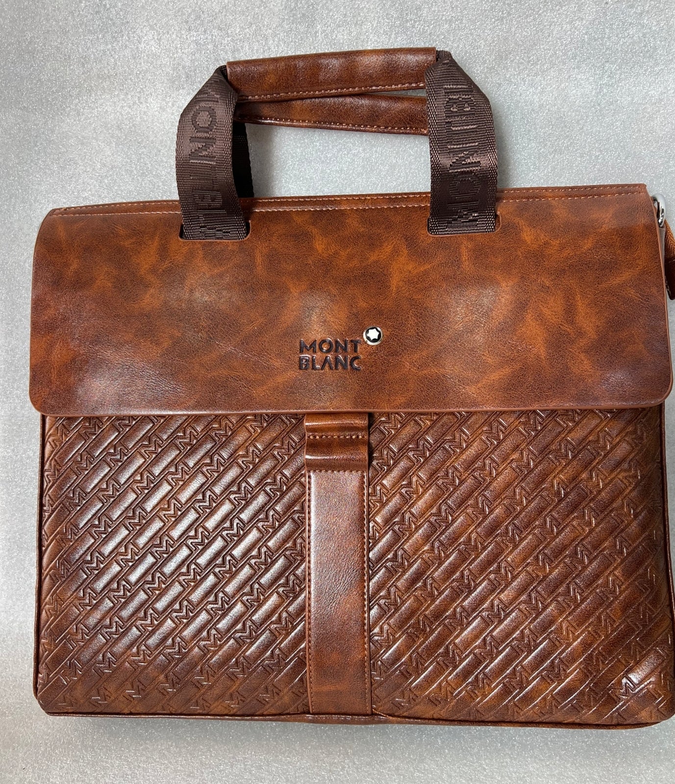 Montblanc M Gram Briefcase Bag Messenger Leather Business Travel Monogram