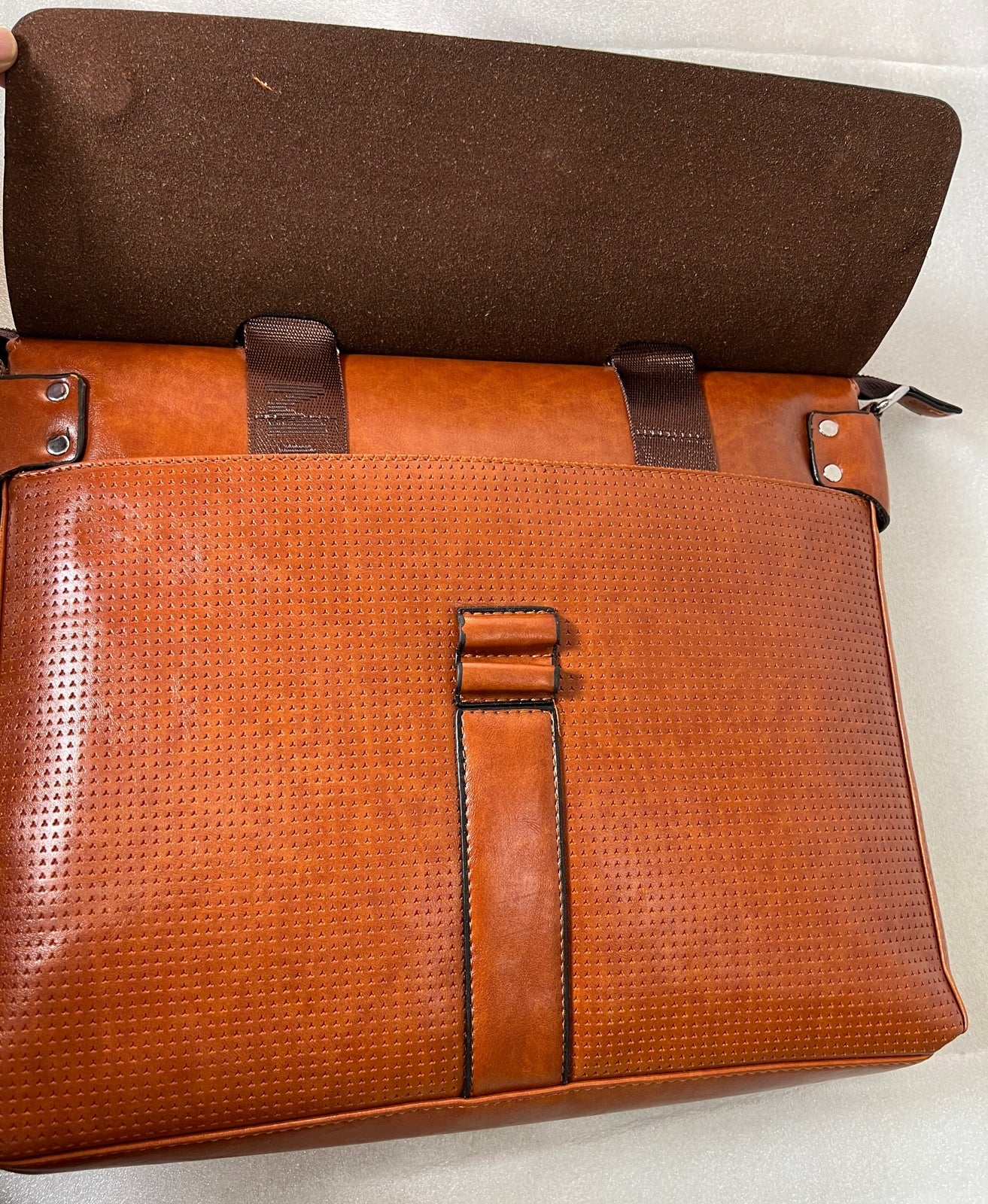 Mont Blanc Meisterstuck Light Brown Leather Laptop Bag for Travel