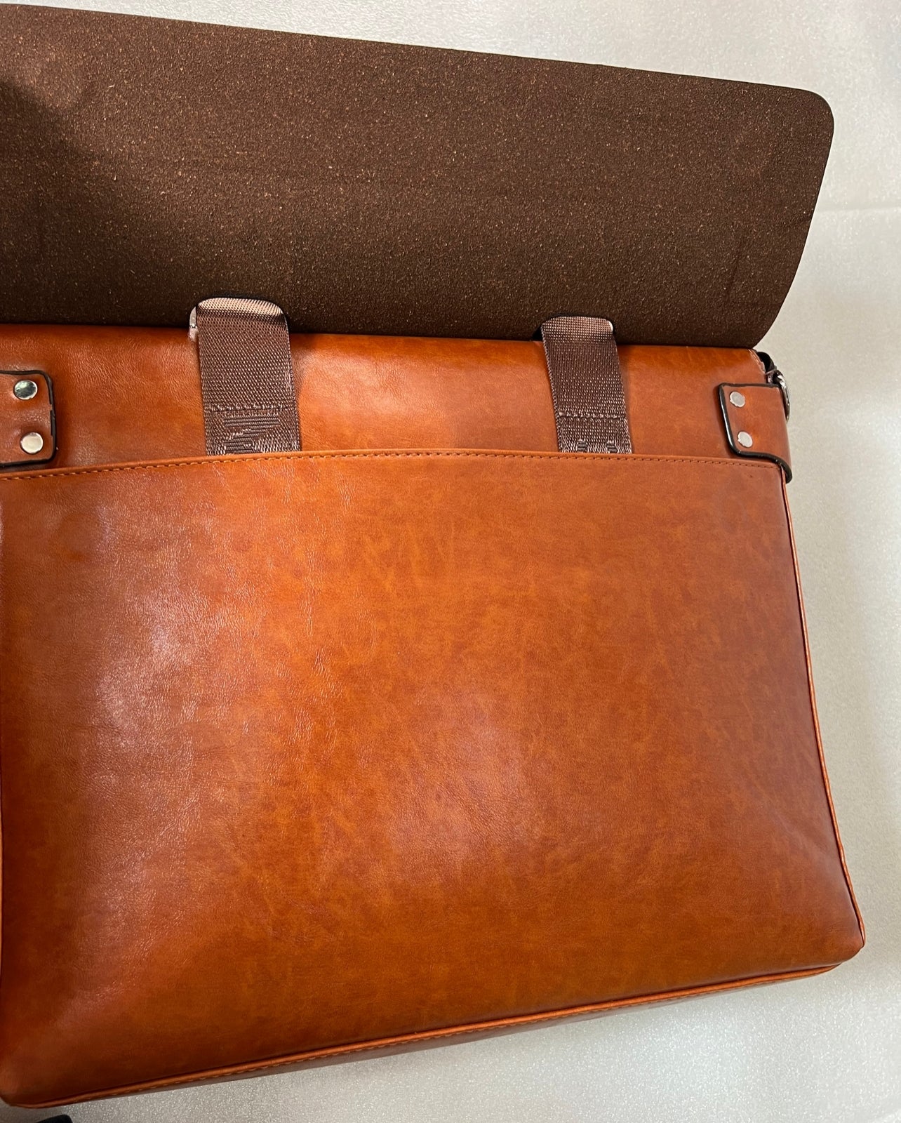 Mont Blanc Meisterstuck Light Brown Leather Laptop Bag for Travel